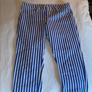 Blue and white stripped pants
